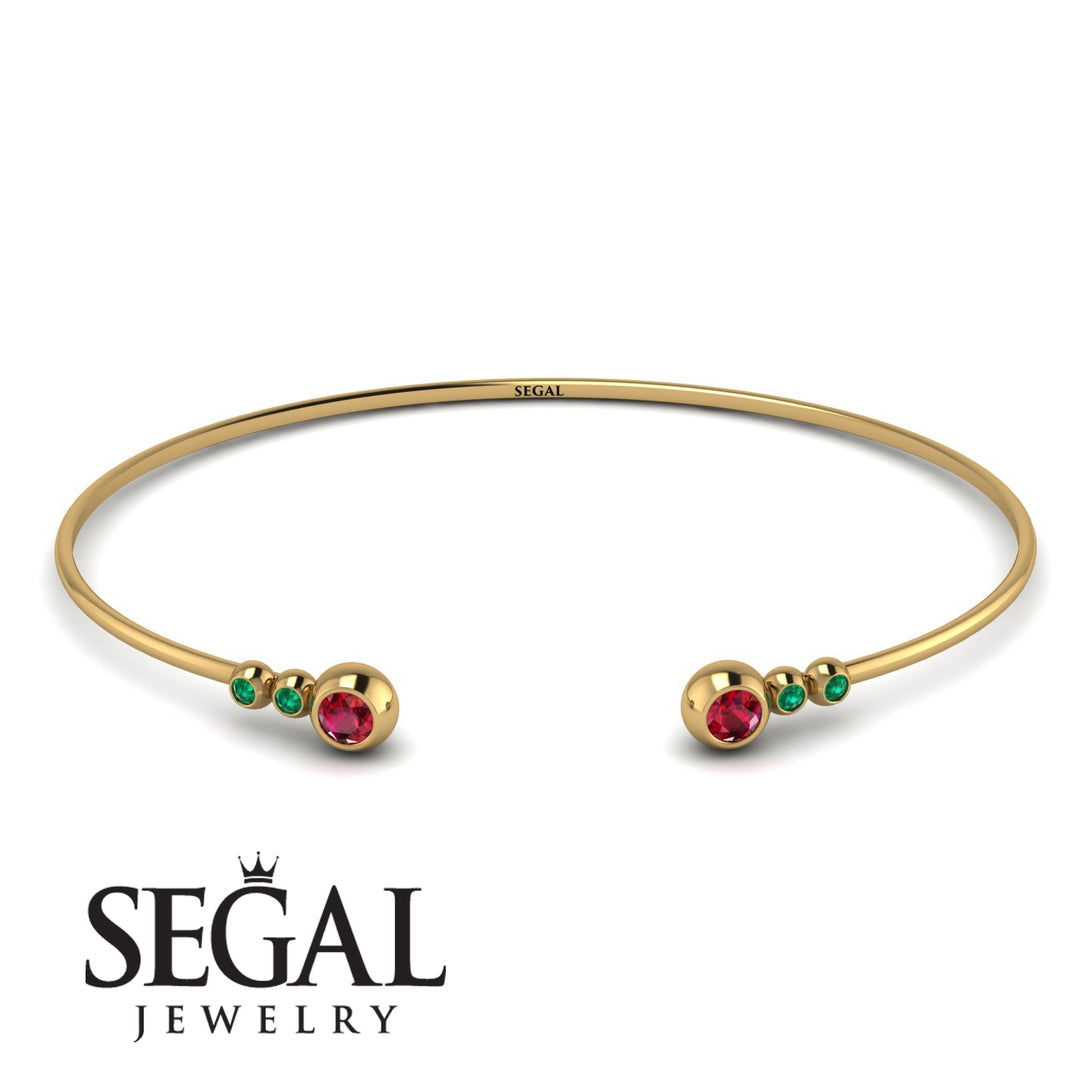 Geometric Bezel Ruby Bracelet - Josie No. 25