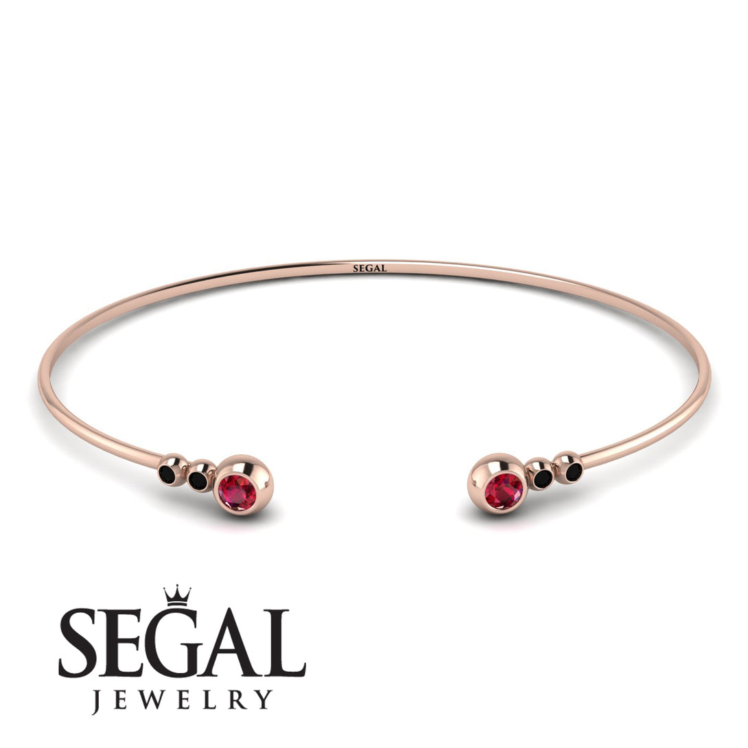 Geometric Bezel Ruby Bracelet - Josie No. 41