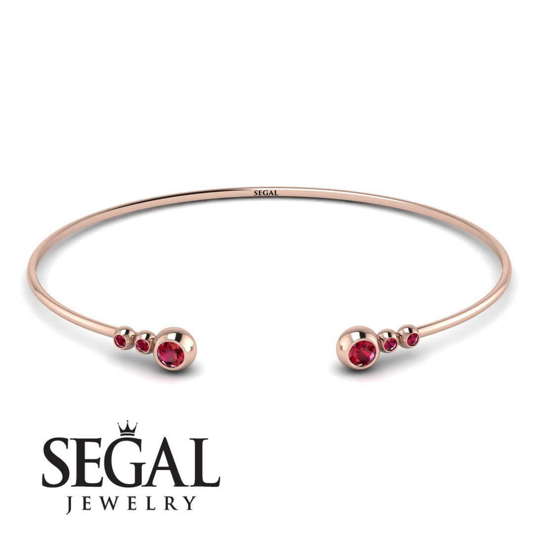 Geometric Bezel Ruby Bracelet - Josie No. 56