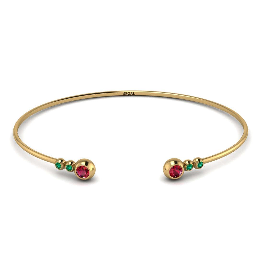 Geometric Bezel Ruby Bracelet - Josie No. 25