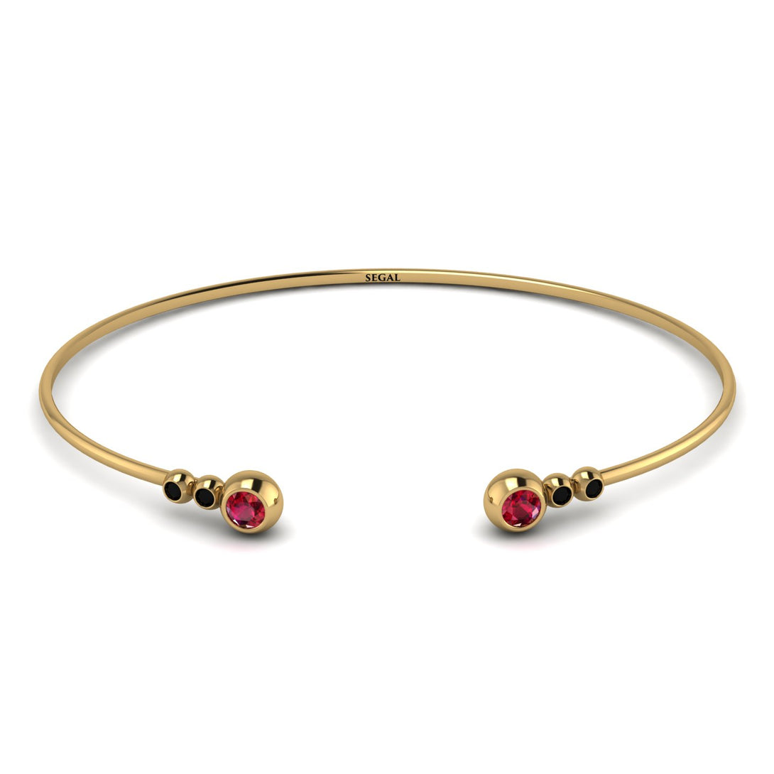 Geometric Bezel Ruby Bracelet - Josie No. 40