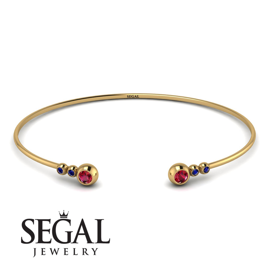 Geometric Bezel Ruby Bracelet - Josie No. 70