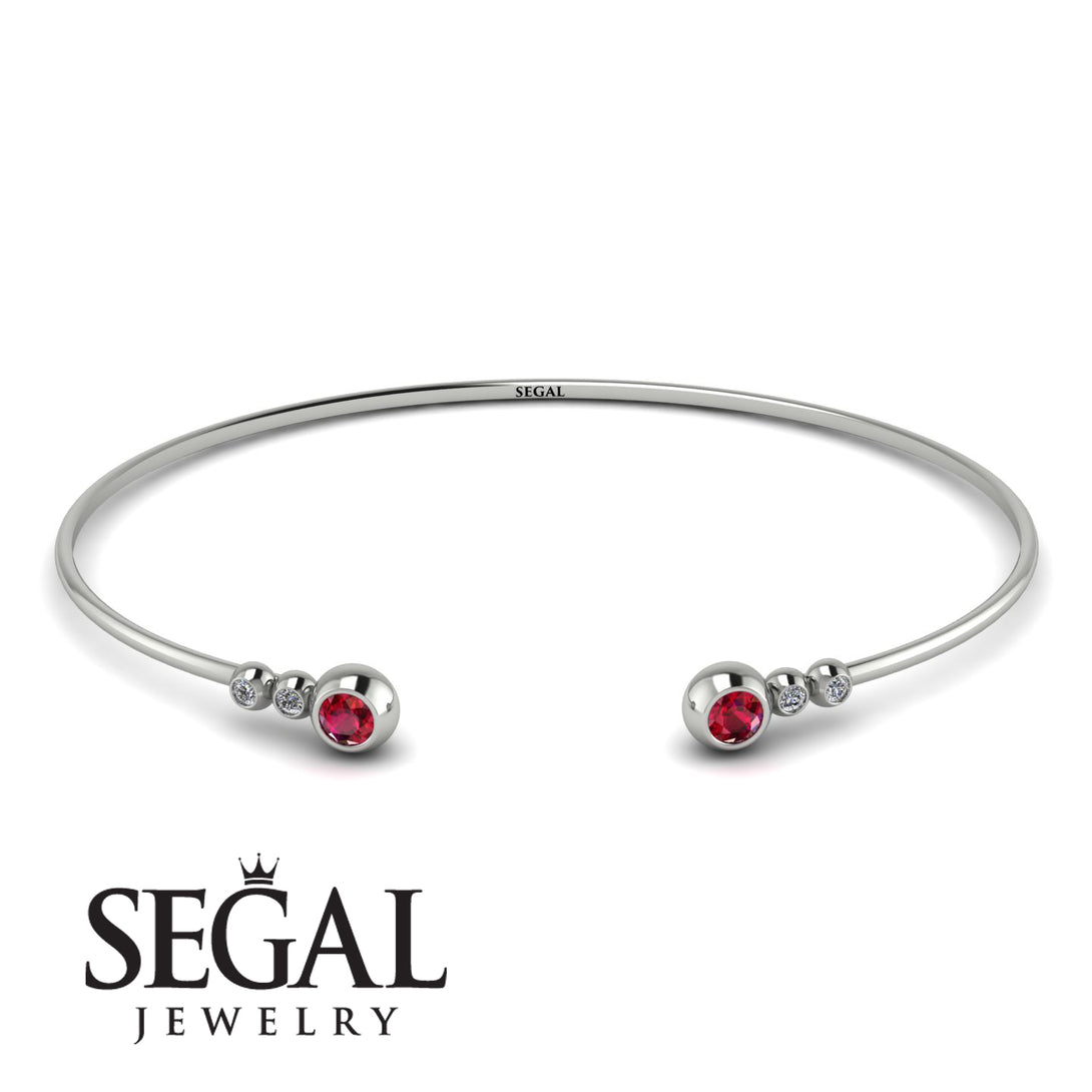 Geometric Bezel Ruby Bracelet - Josie No. 12