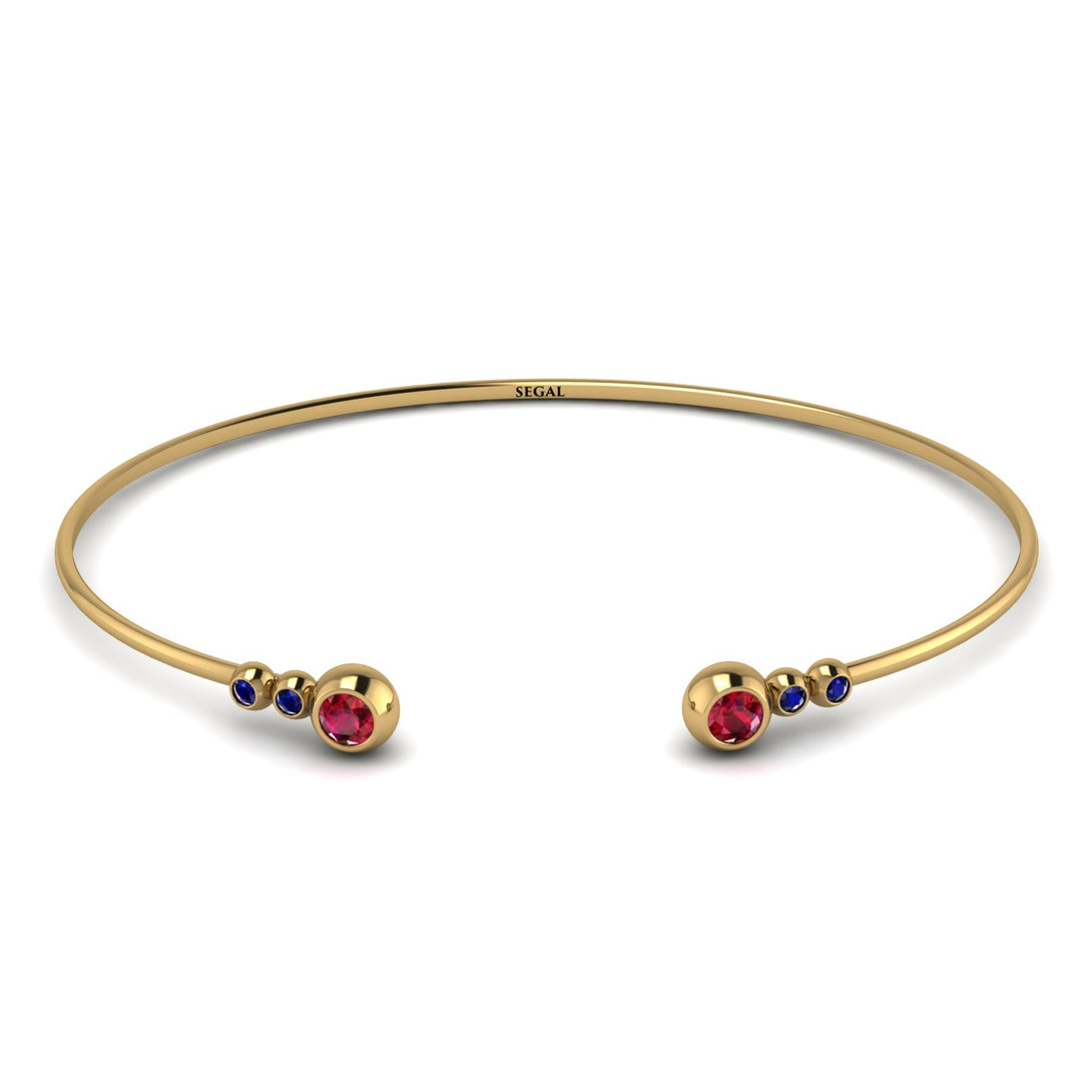 Geometric Bezel Ruby Bracelet - Josie No. 70