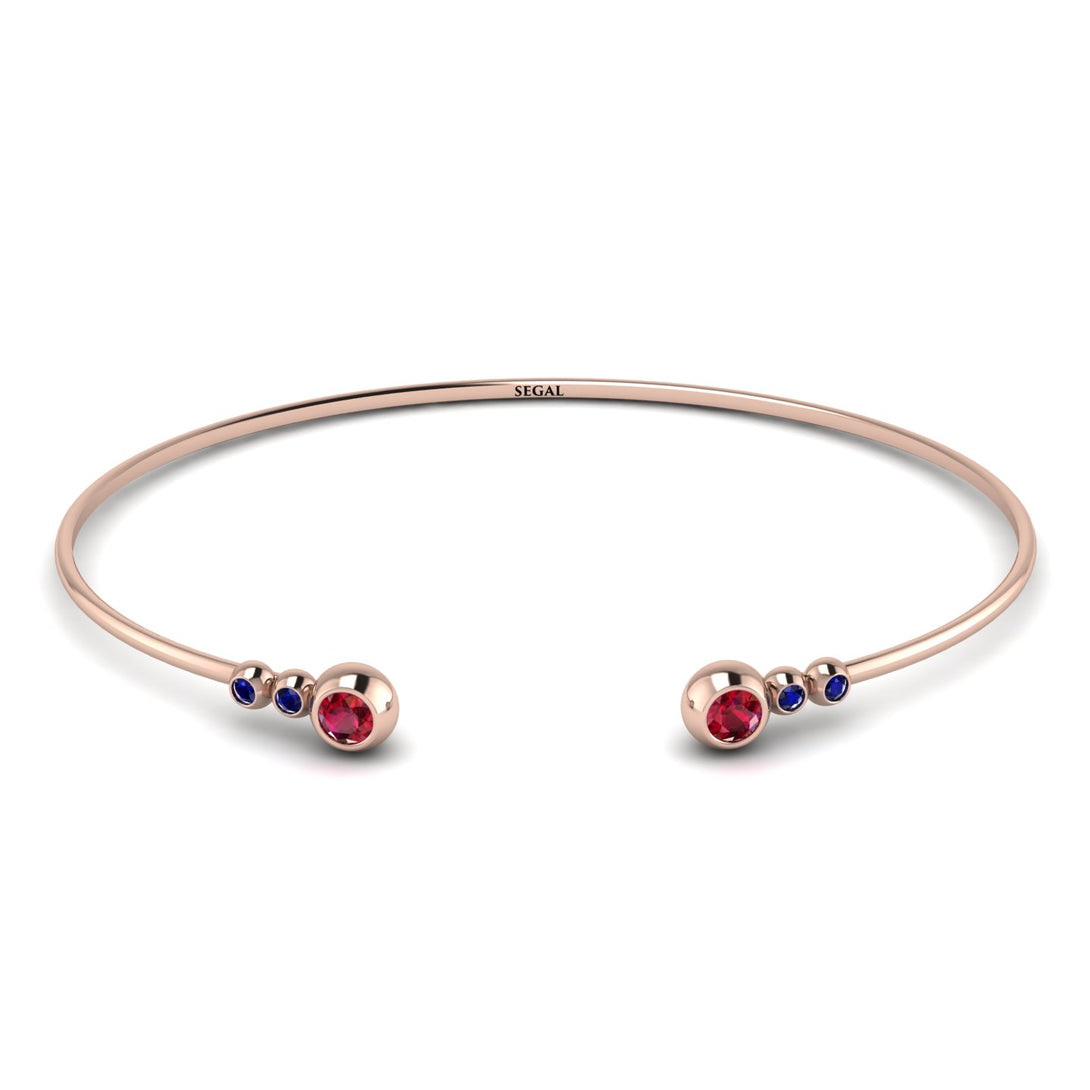 Geometric Bezel Ruby Bracelet - Josie No. 71