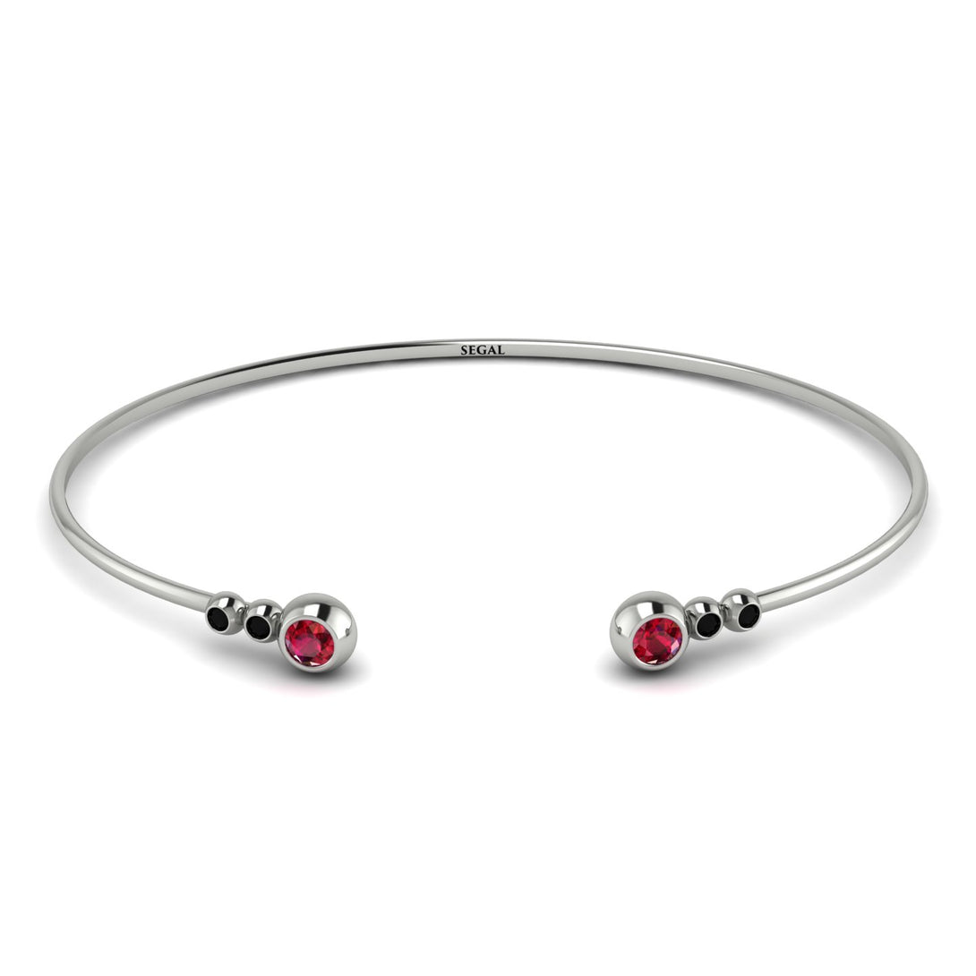 Geometric Bezel Ruby Bracelet - Josie No. 42