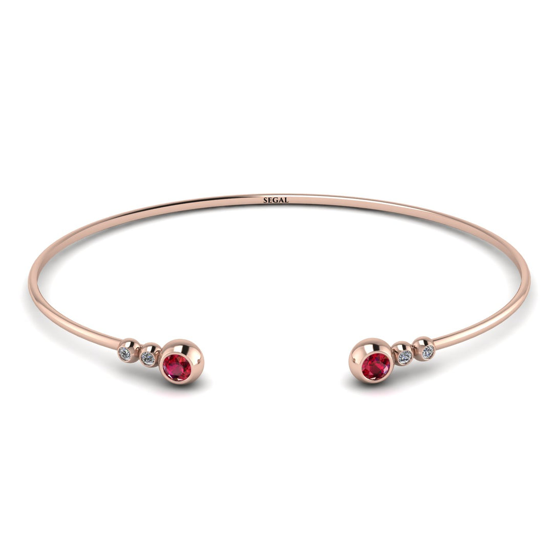 Geometric Bezel Ruby Bracelet - Josie No. 11