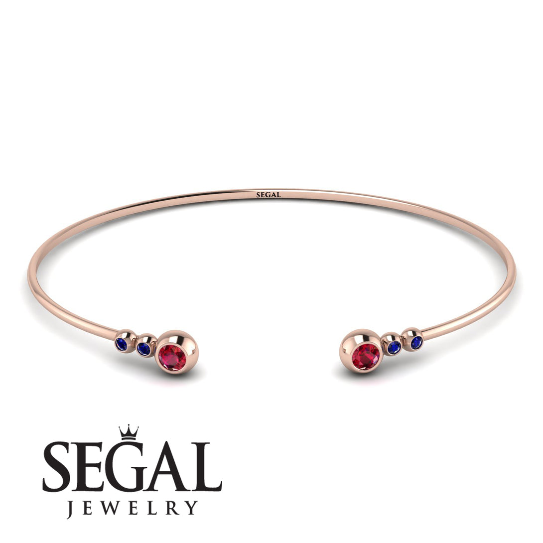 Geometric Bezel Ruby Bracelet - Josie No. 71
