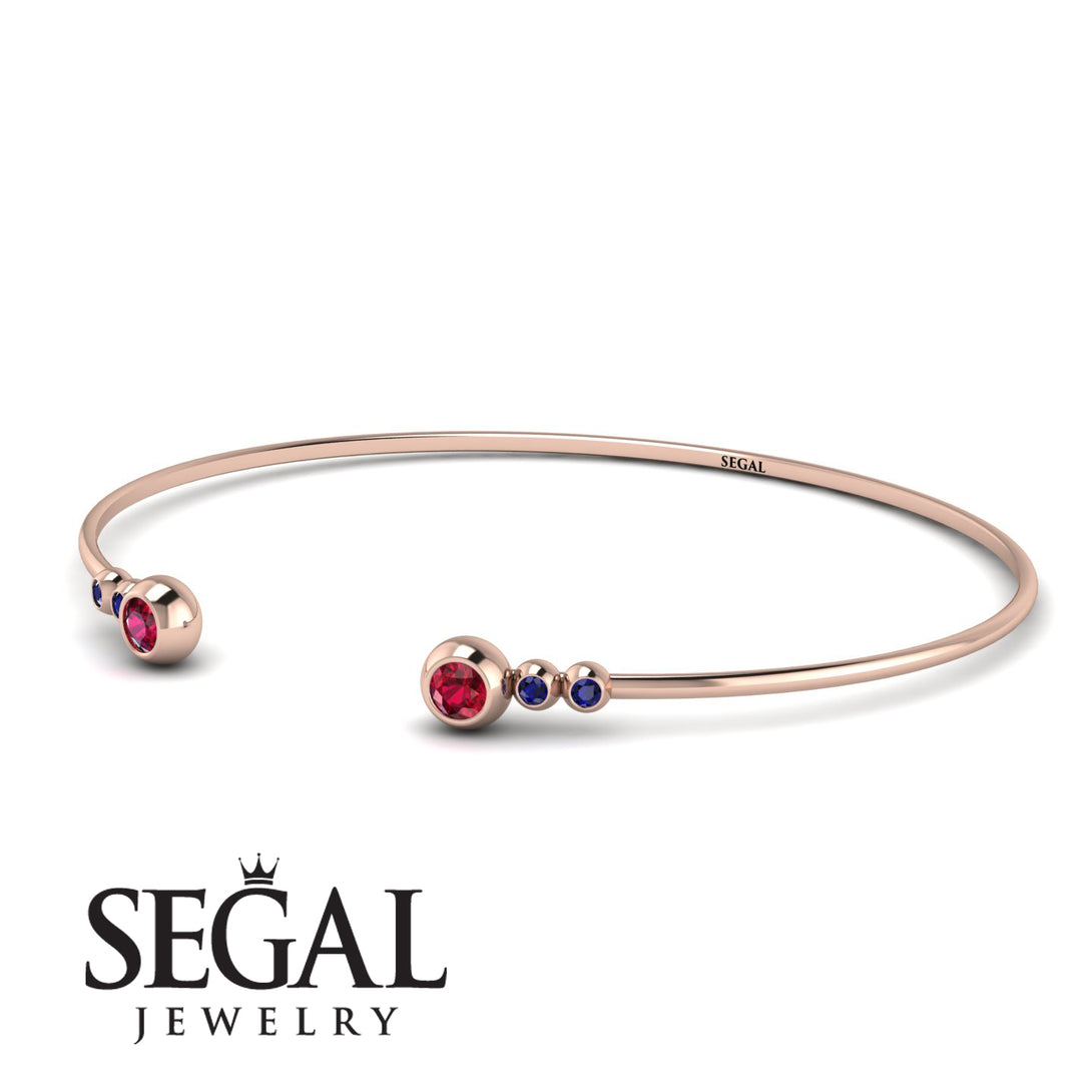 Geometric Bezel Ruby Bracelet - Josie No. 71