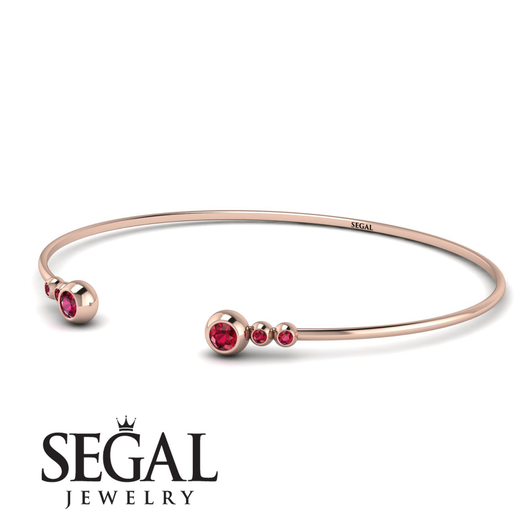 Geometric Bezel Ruby Bracelet - Josie No. 56