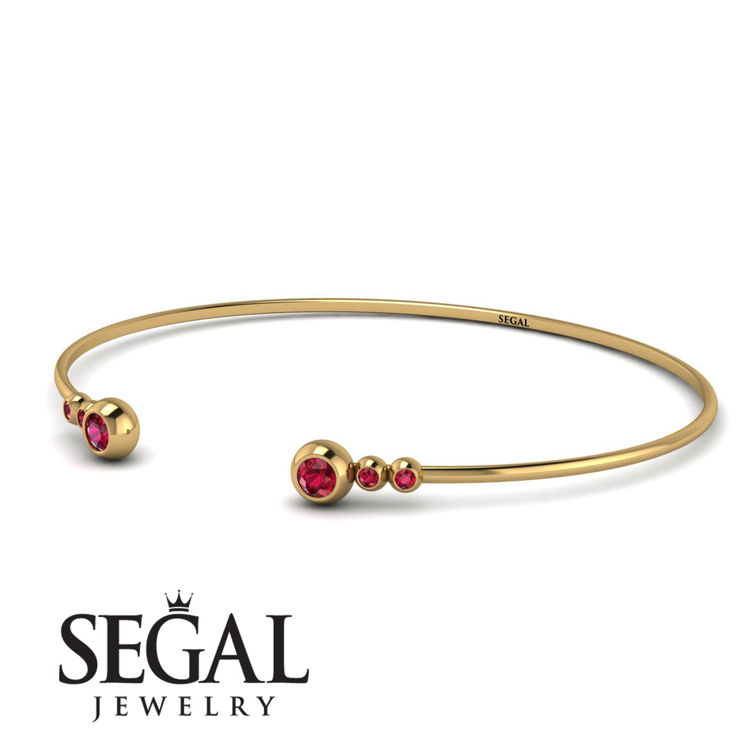 Geometric Bezel Ruby Bracelet - Josie No. 55