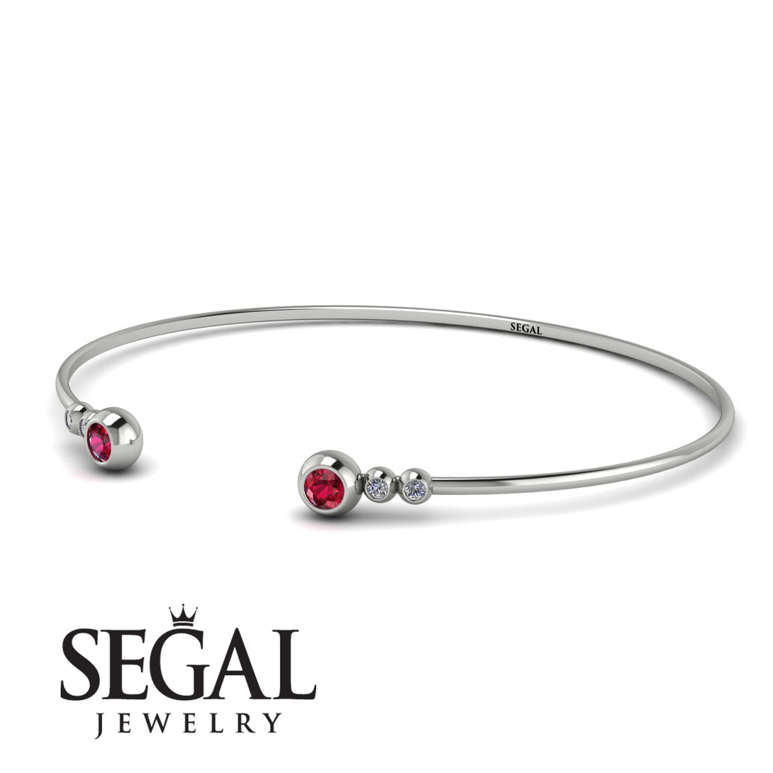 Geometric Bezel Ruby Bracelet - Josie No. 12