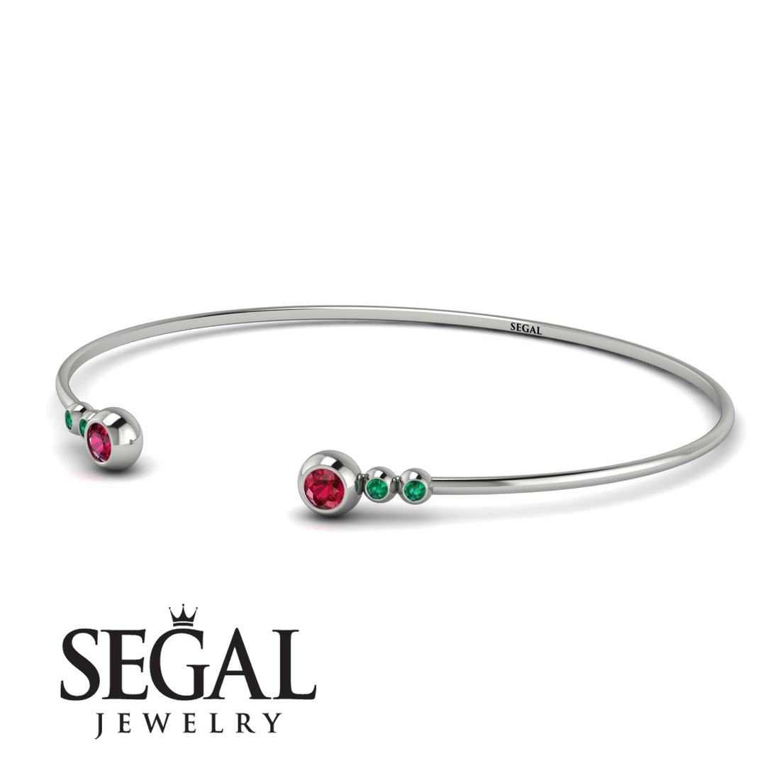 Geometric Bezel Ruby Bracelet - Josie No. 27