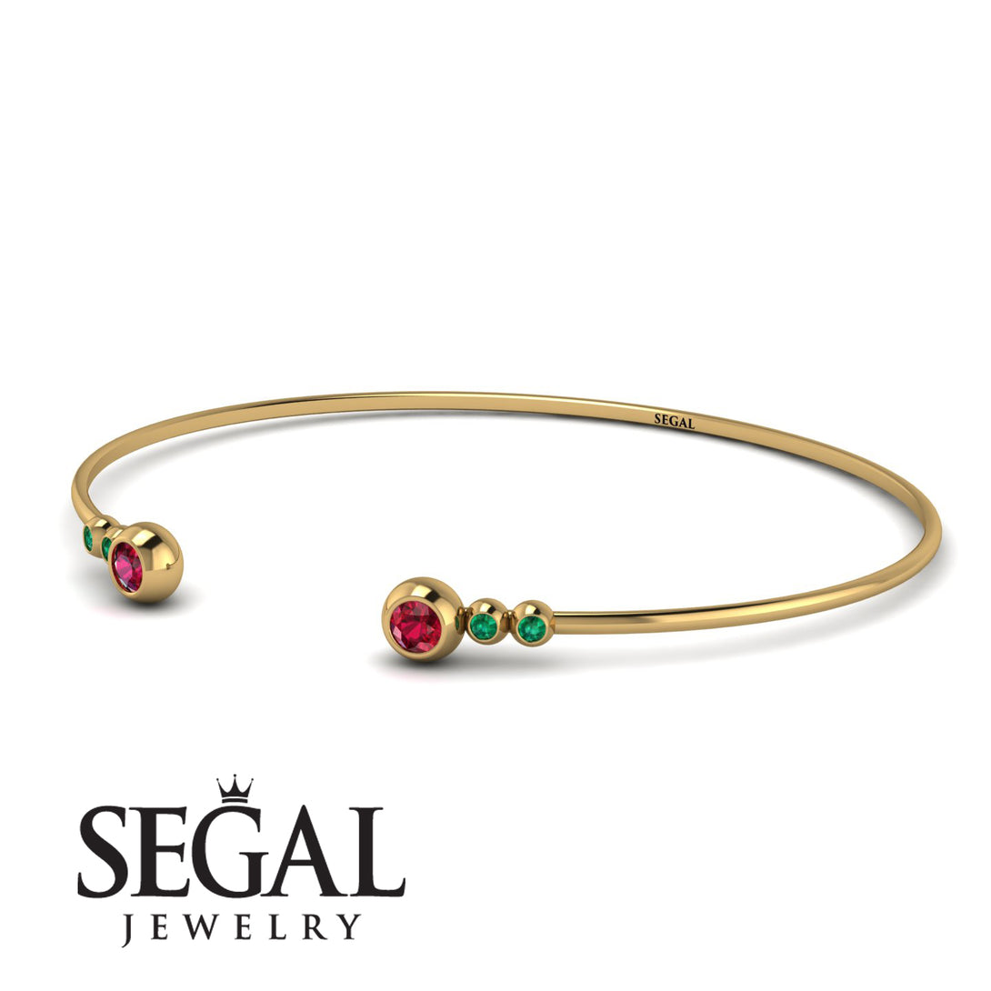 Geometric Bezel Ruby Bracelet - Josie No. 25