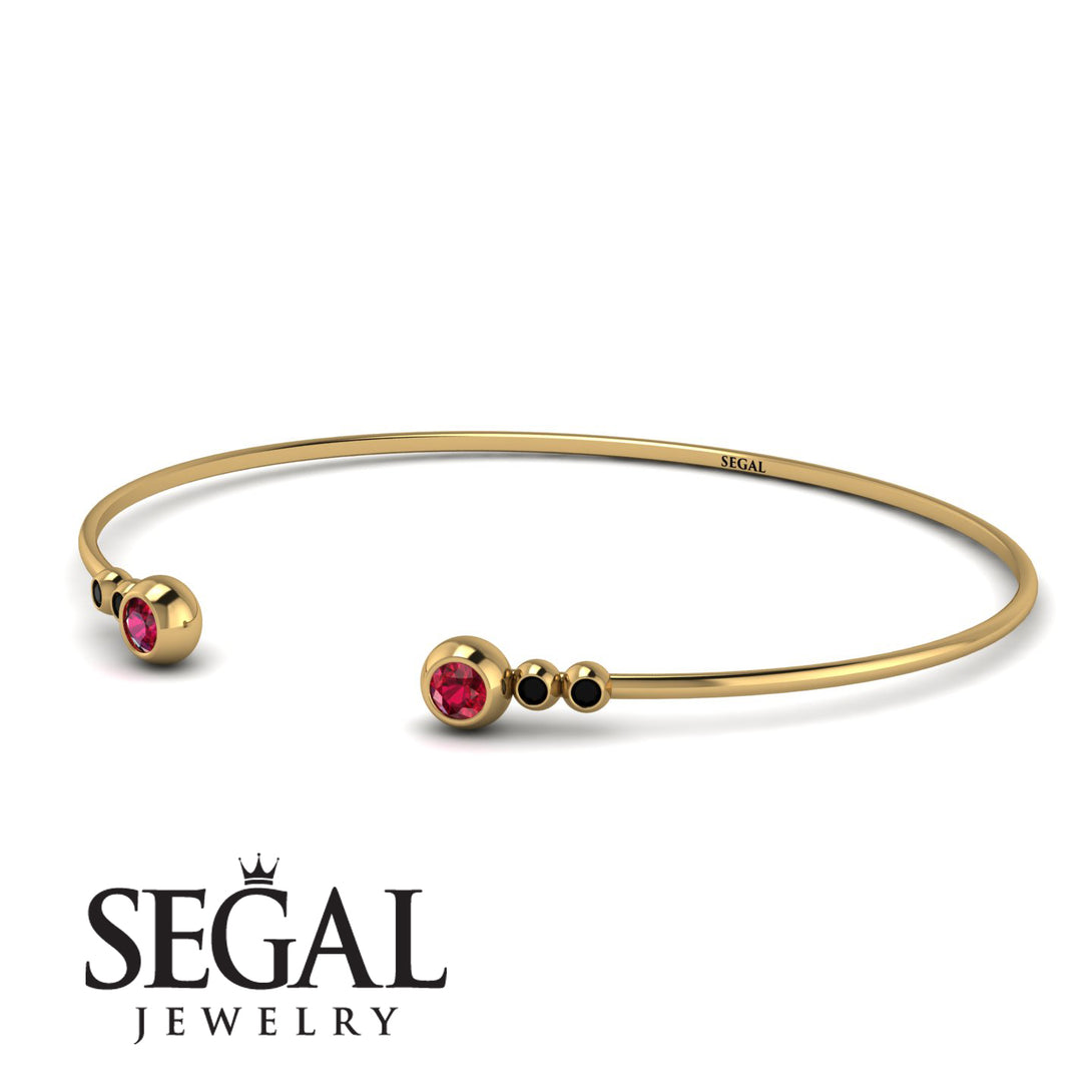 Geometric Bezel Ruby Bracelet - Josie No. 40