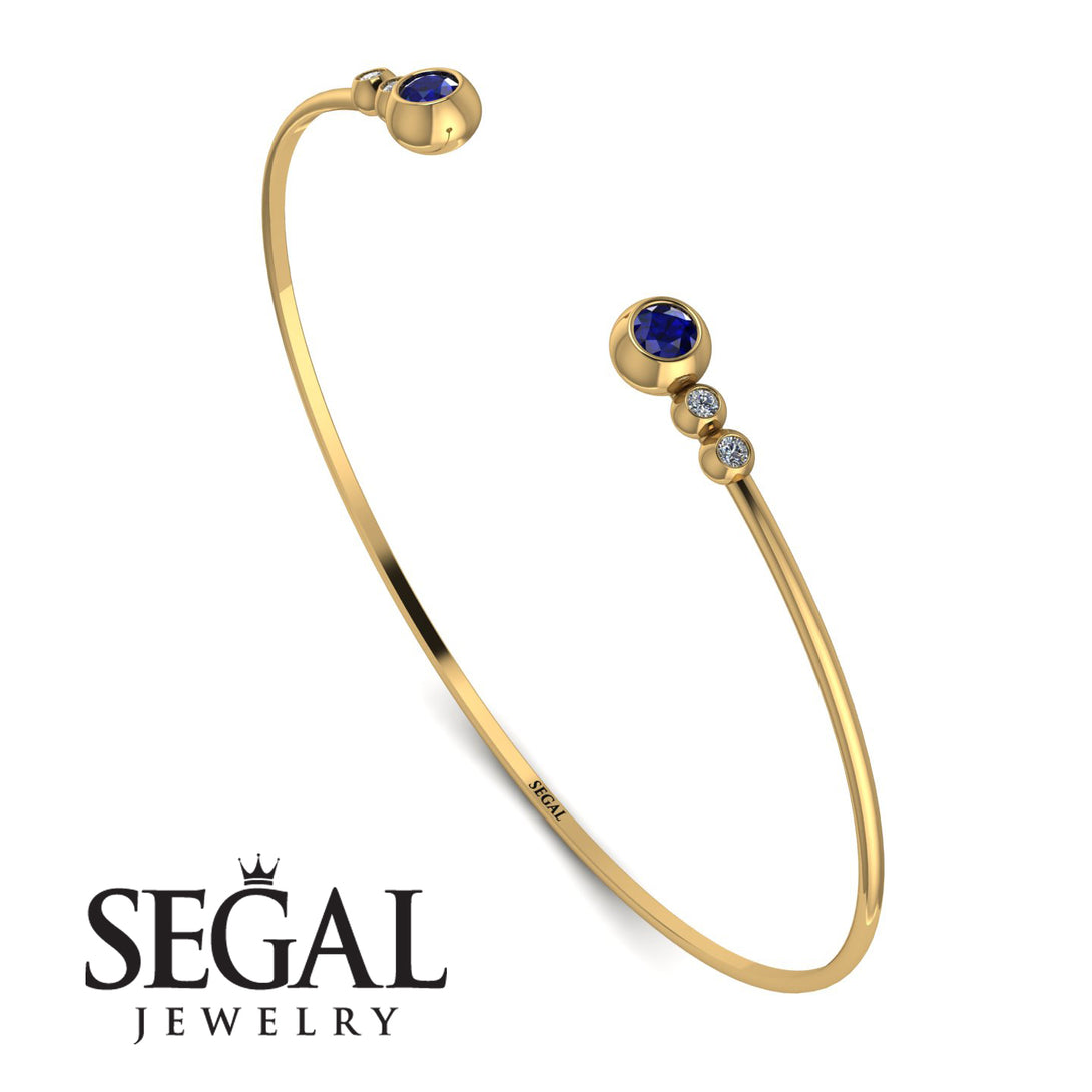 Geometric Bezel Sapphire Bracelet - Josie No. 13