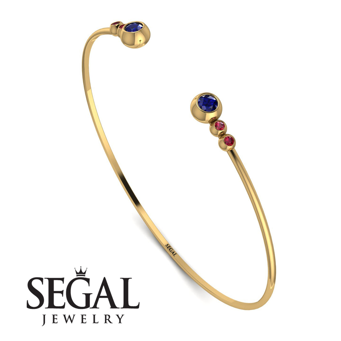 Geometric Bezel Sapphire Bracelet - Josie No. 58