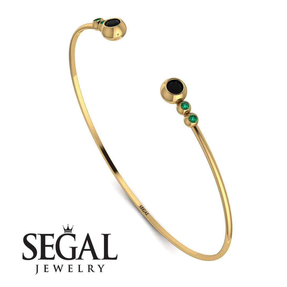 Geometric Bezel Black Diamond Bracelet - Josie No. 22