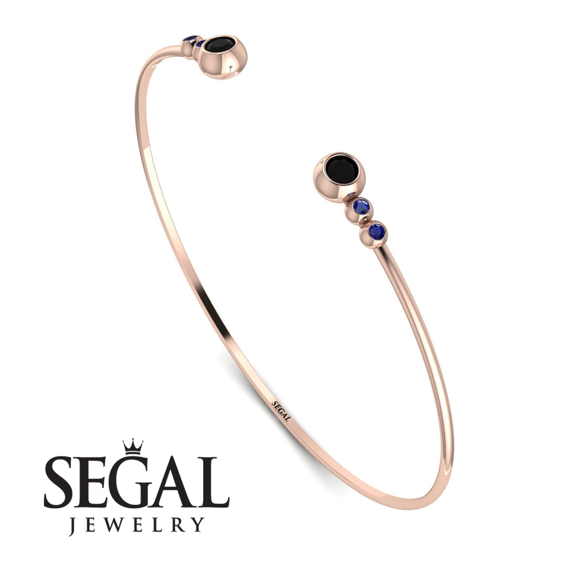 Geometric Bezel Black Diamond Bracelet - Josie No. 68