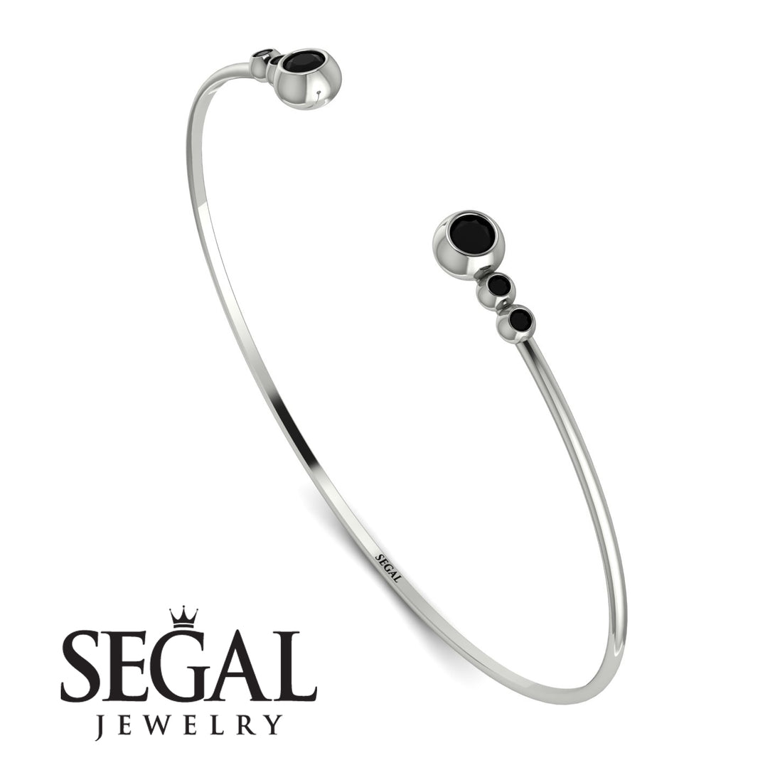 Geometric Bezel Black Diamond Bracelet - Josie No. 39