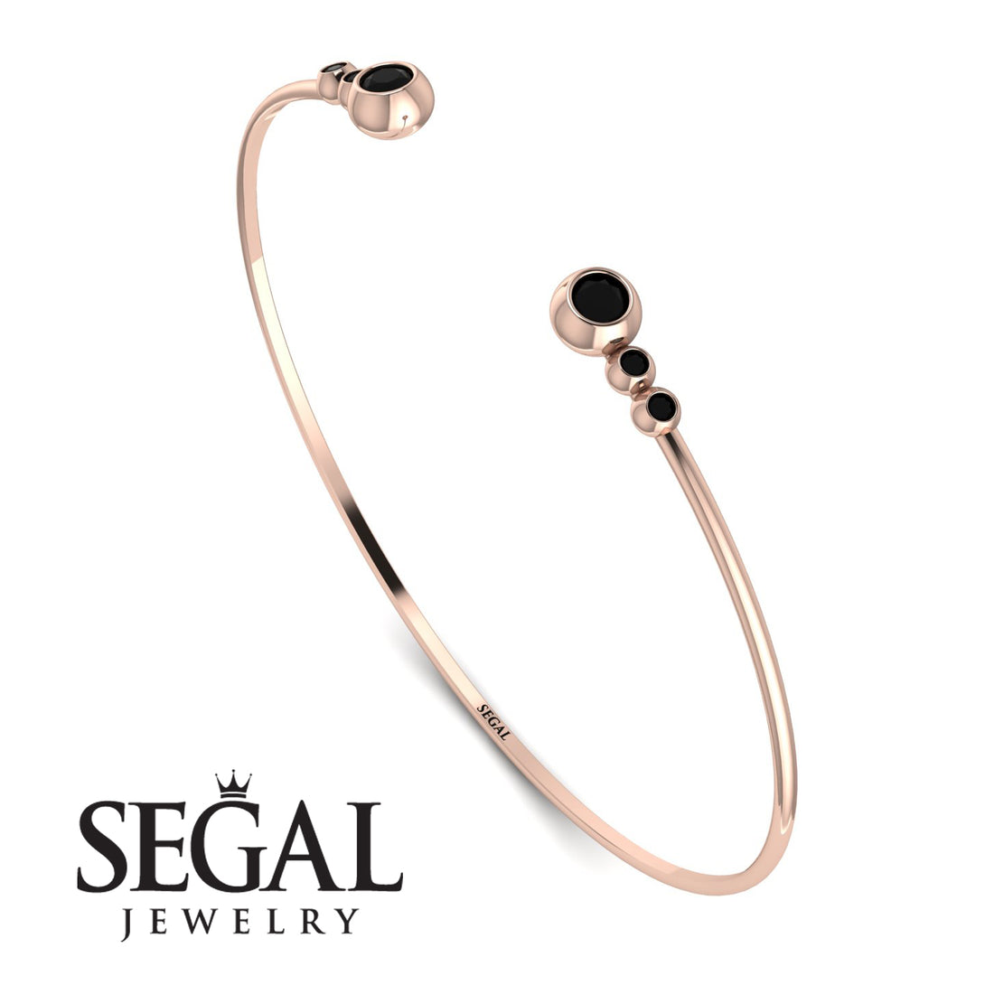 Geometric Bezel Black Diamond Bracelet - Josie No. 38