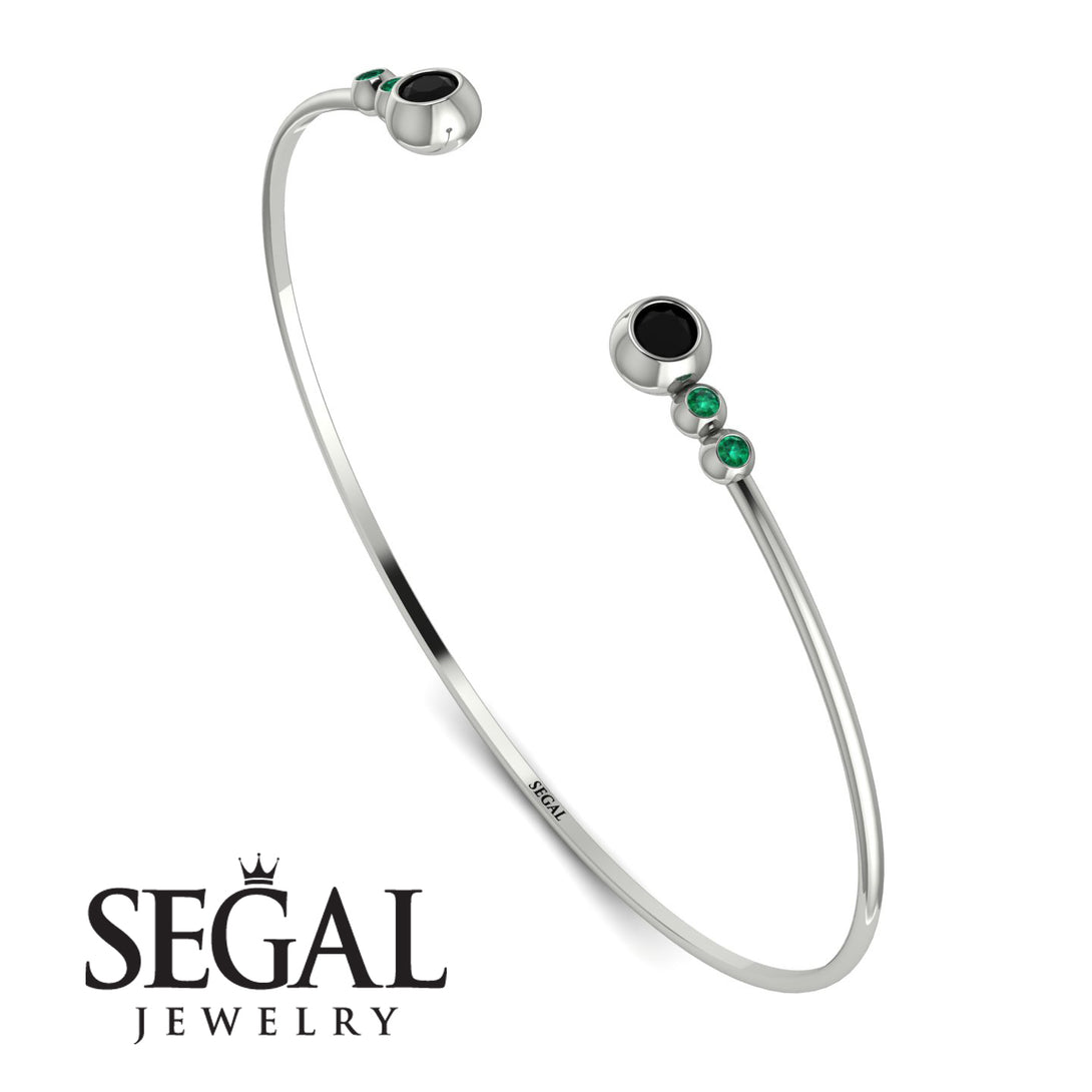 Geometric Bezel Black Diamond Bracelet - Josie No. 24