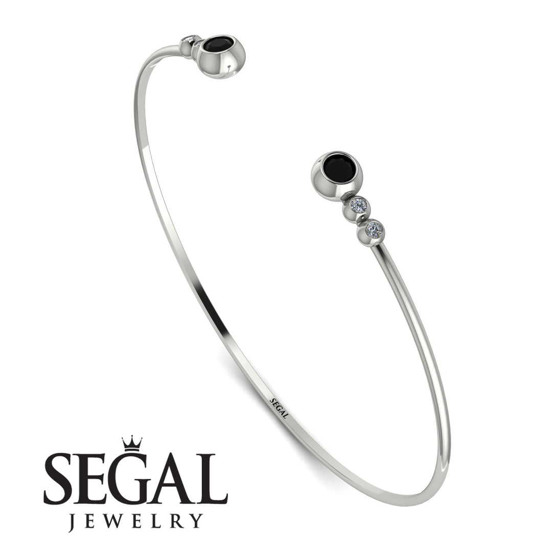 Geometric Bezel Black Diamond Bracelet - Josie No. 9