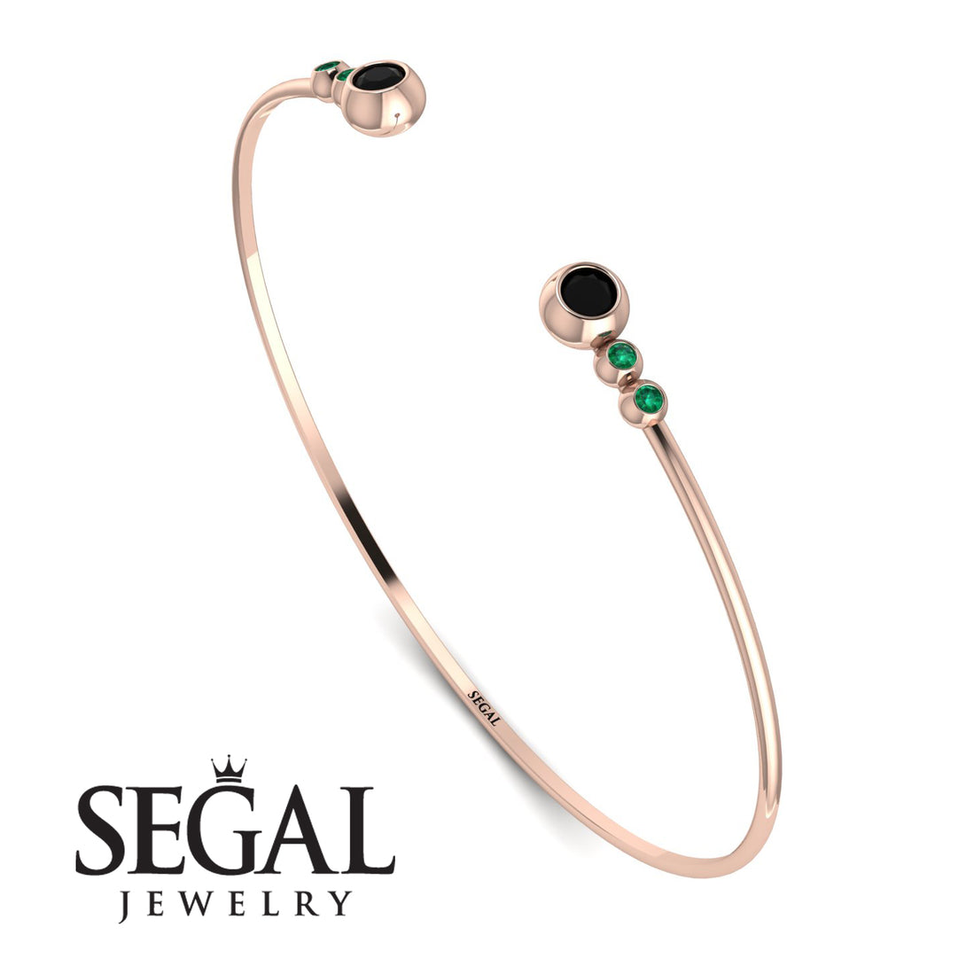 Geometric Bezel Black Diamond Bracelet - Josie No. 23
