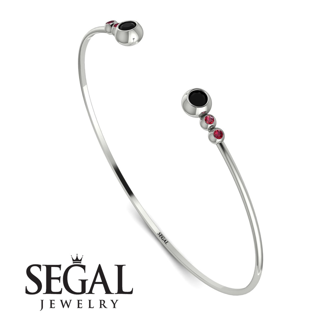Geometric Bezel Black Diamond Bracelet - Josie No. 54