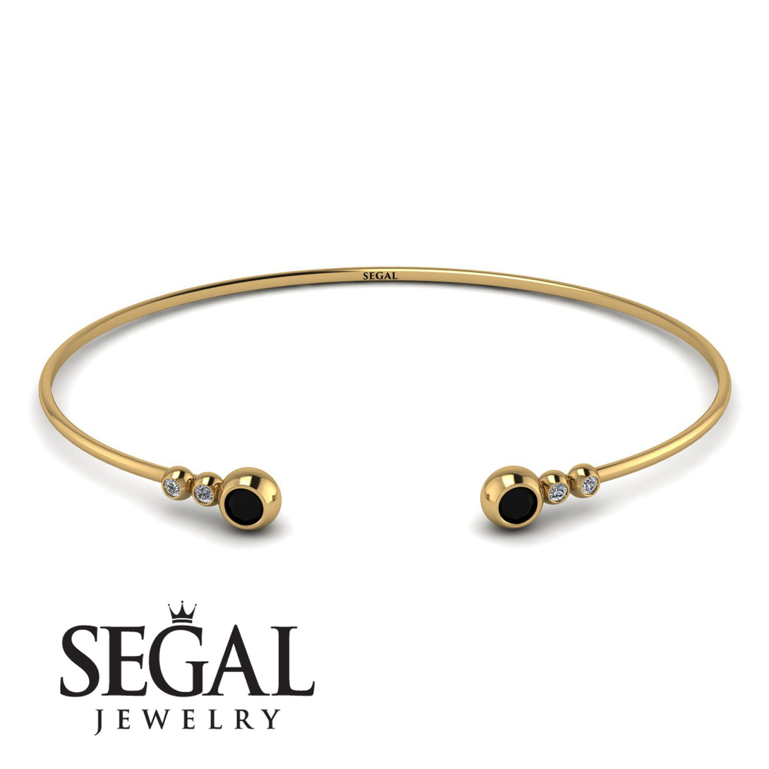 Geometric Bezel Black Diamond Bracelet - Josie No. 7