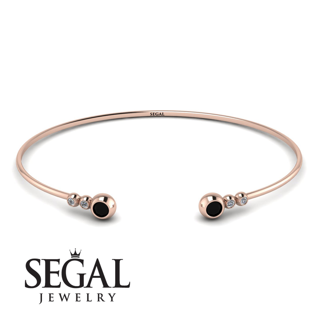 Geometric Bezel Black Diamond Bracelet - Josie No. 8