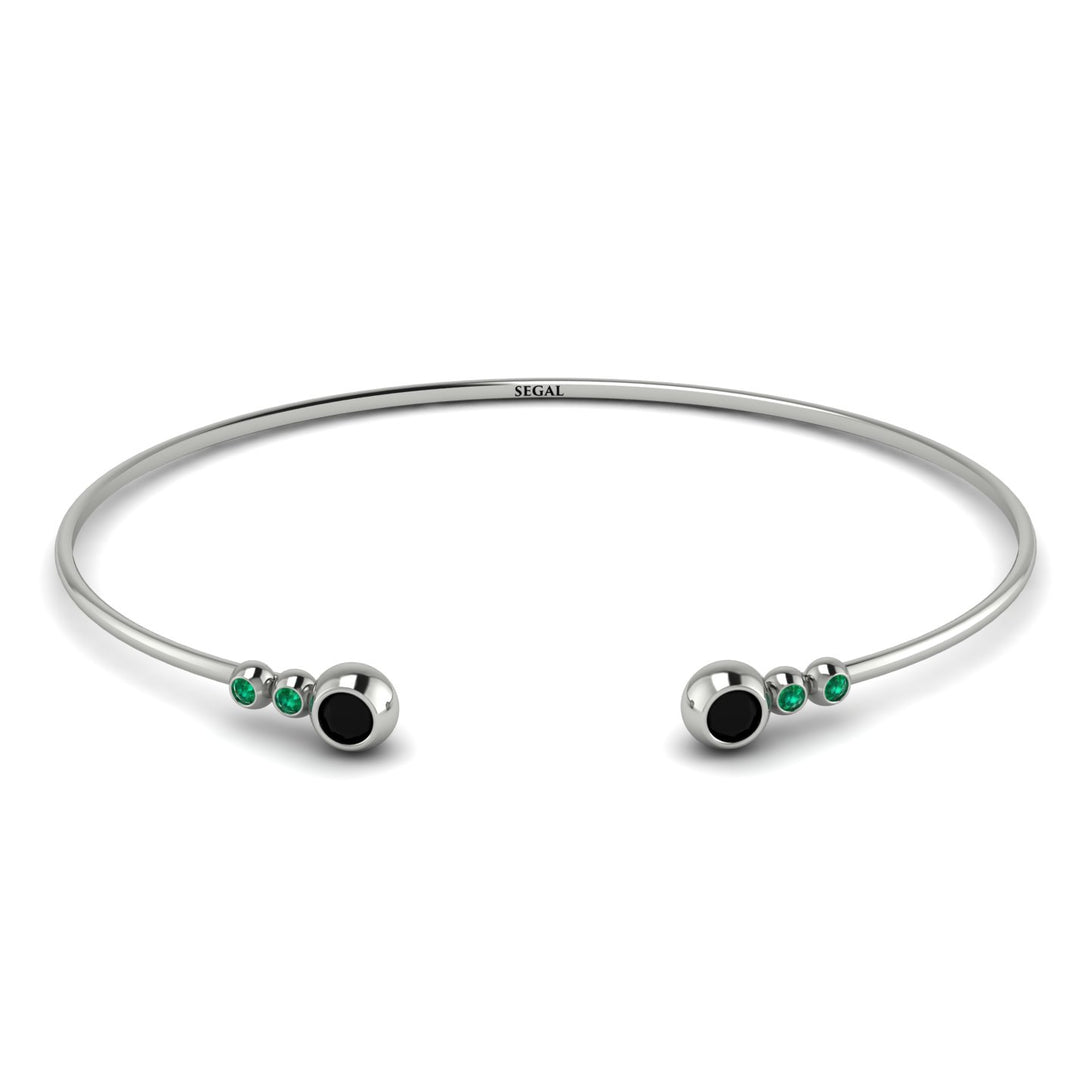 Geometric Bezel Black Diamond Bracelet - Josie No. 24