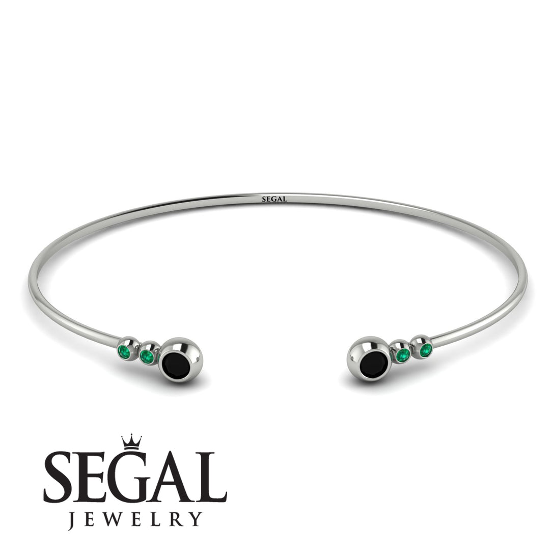 Geometric Bezel Black Diamond Bracelet - Josie No. 24