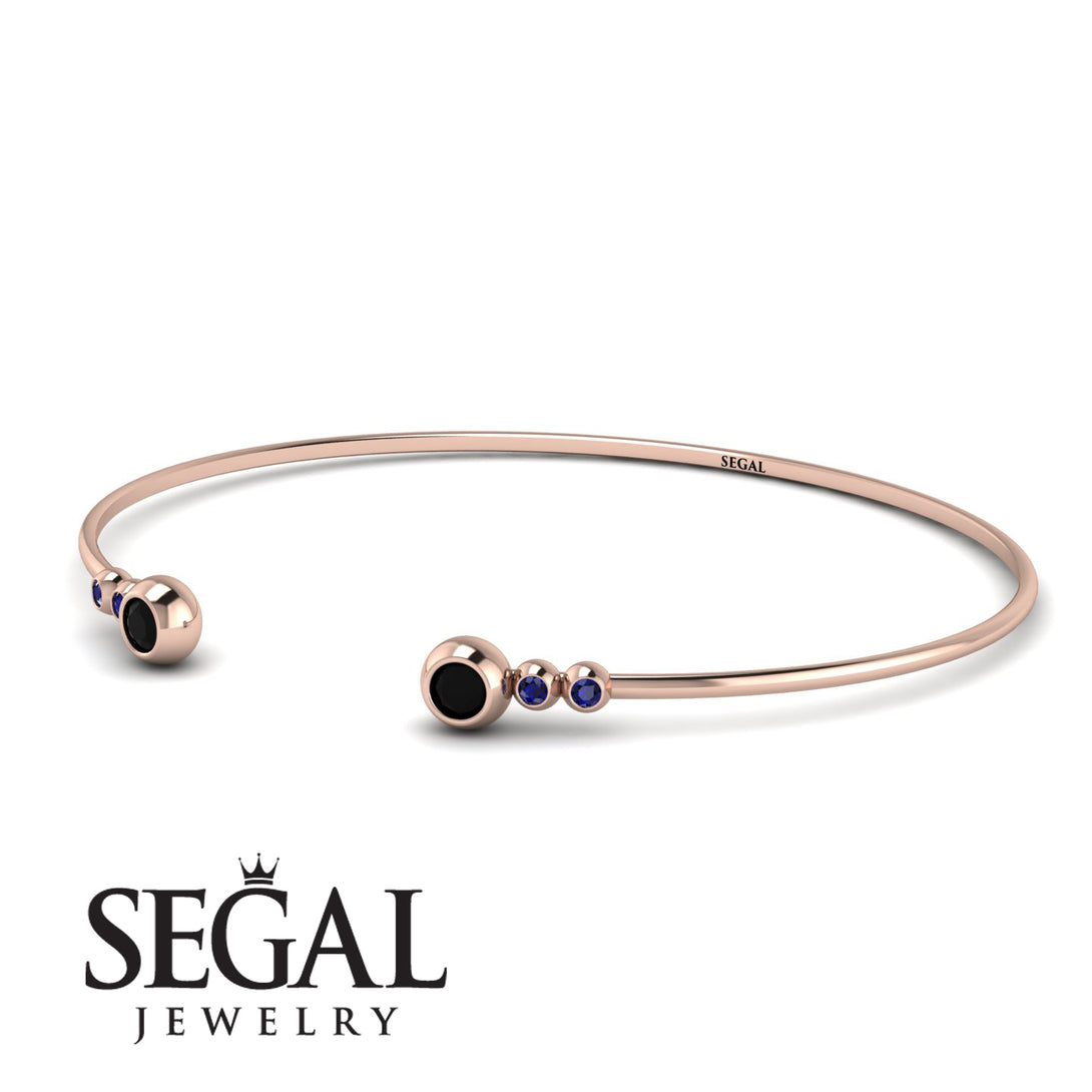 Geometric Bezel Black Diamond Bracelet - Josie No. 68