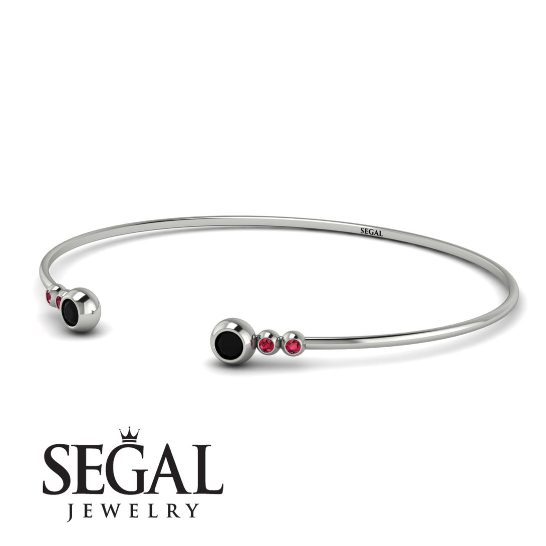 Geometric Bezel Black Diamond Bracelet - Josie No. 54