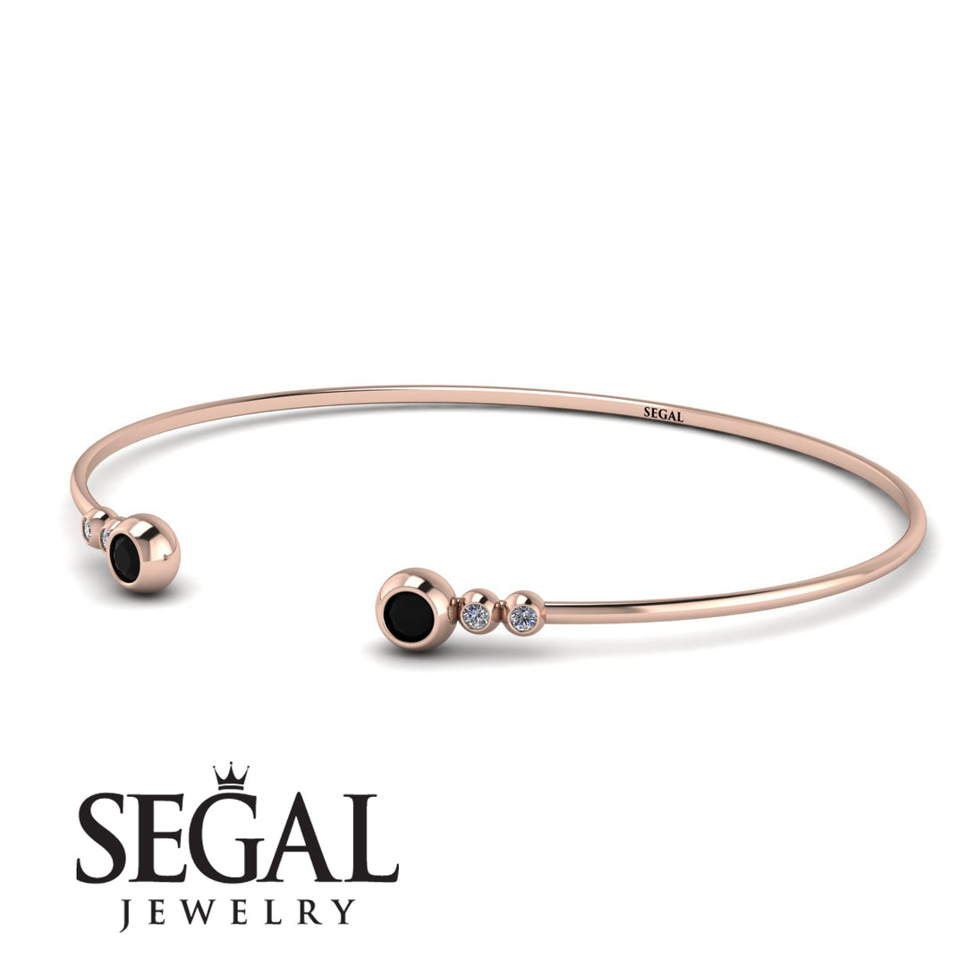 Geometric Bezel Black Diamond Bracelet - Josie No. 8