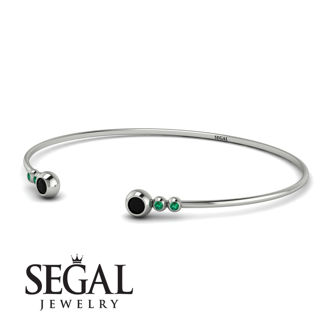 Geometric Bezel Black Diamond Bracelet - Josie No. 24