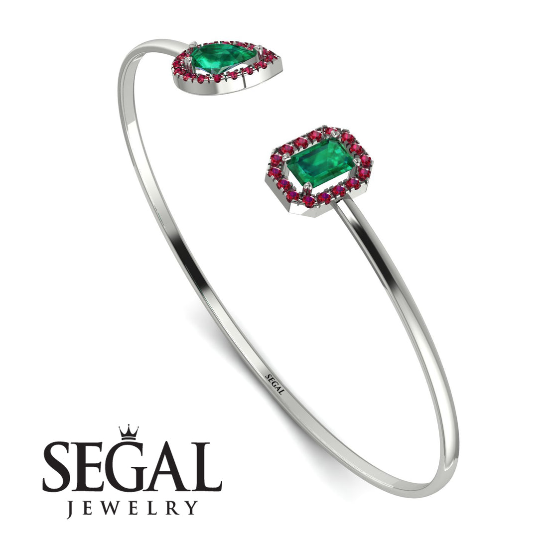 Geometric Pearl And Emerald Emerald Bracelet - Catherine No. 51