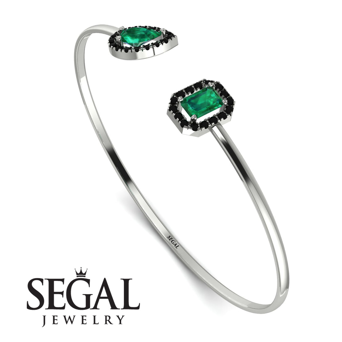 Geometric Pearl And Emerald Emerald Bracelet - Catherine No. 36