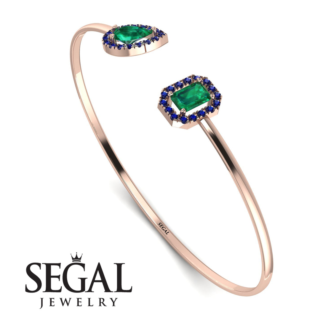 Geometric Pearl And Emerald Emerald Bracelet - Catherine No. 65
