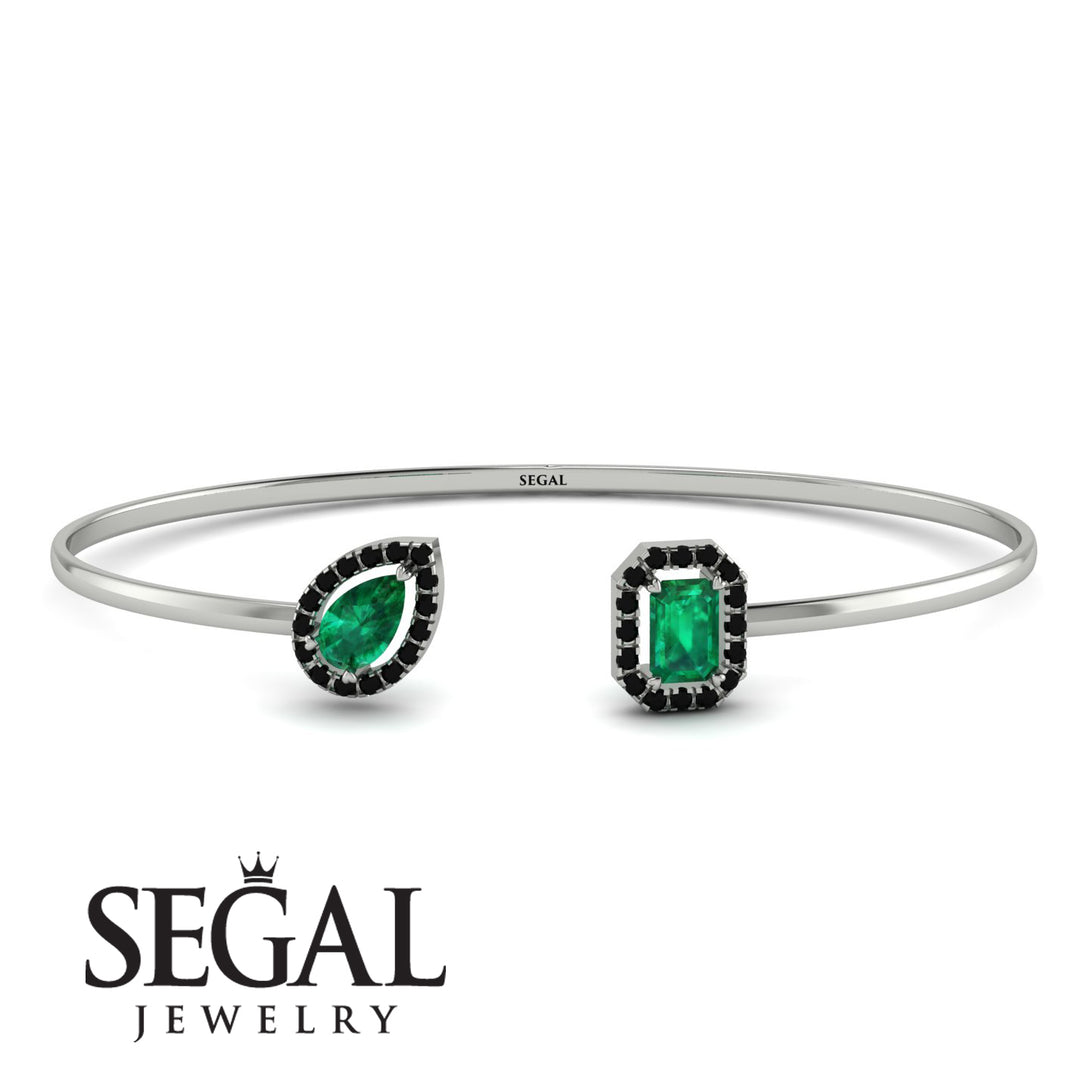 Geometric Pearl And Emerald Emerald Bracelet - Catherine No. 36