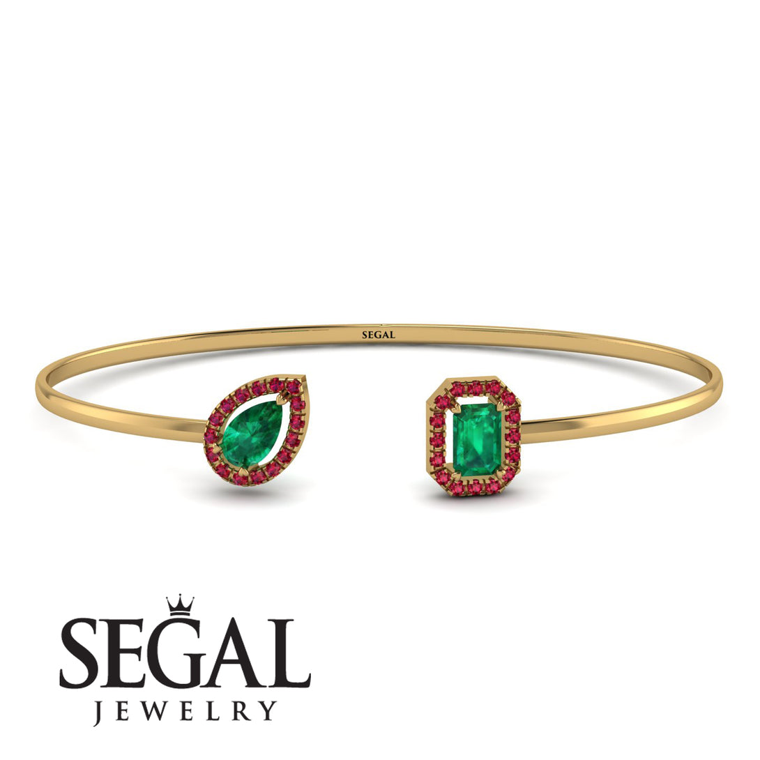 Geometric Pearl And Emerald Emerald Bracelet - Catherine No. 49
