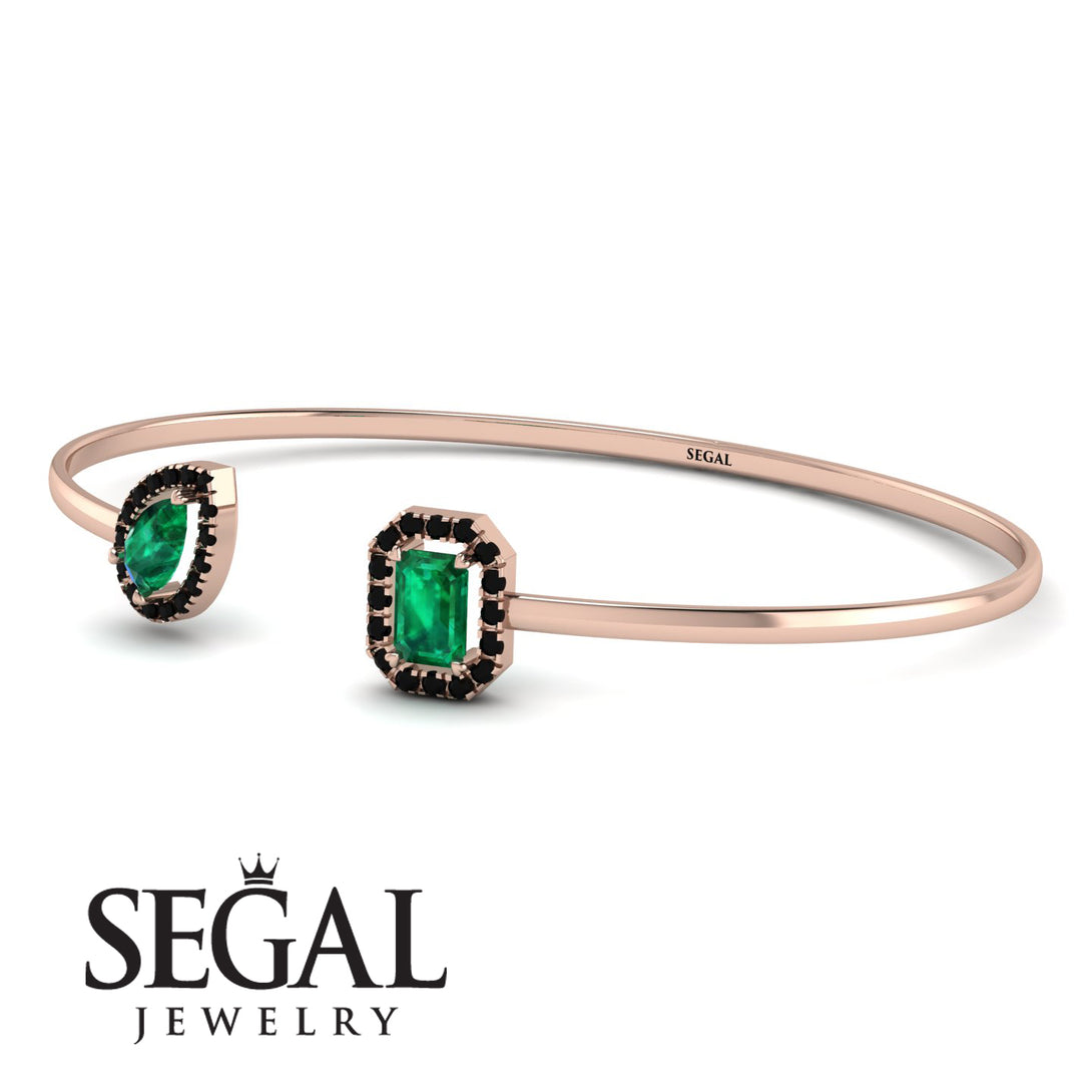 Geometric Pearl And Emerald Emerald Bracelet - Catherine No. 35
