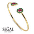 Geometric Pearl And Emerald Ruby Bracelet - Catherine No. 25