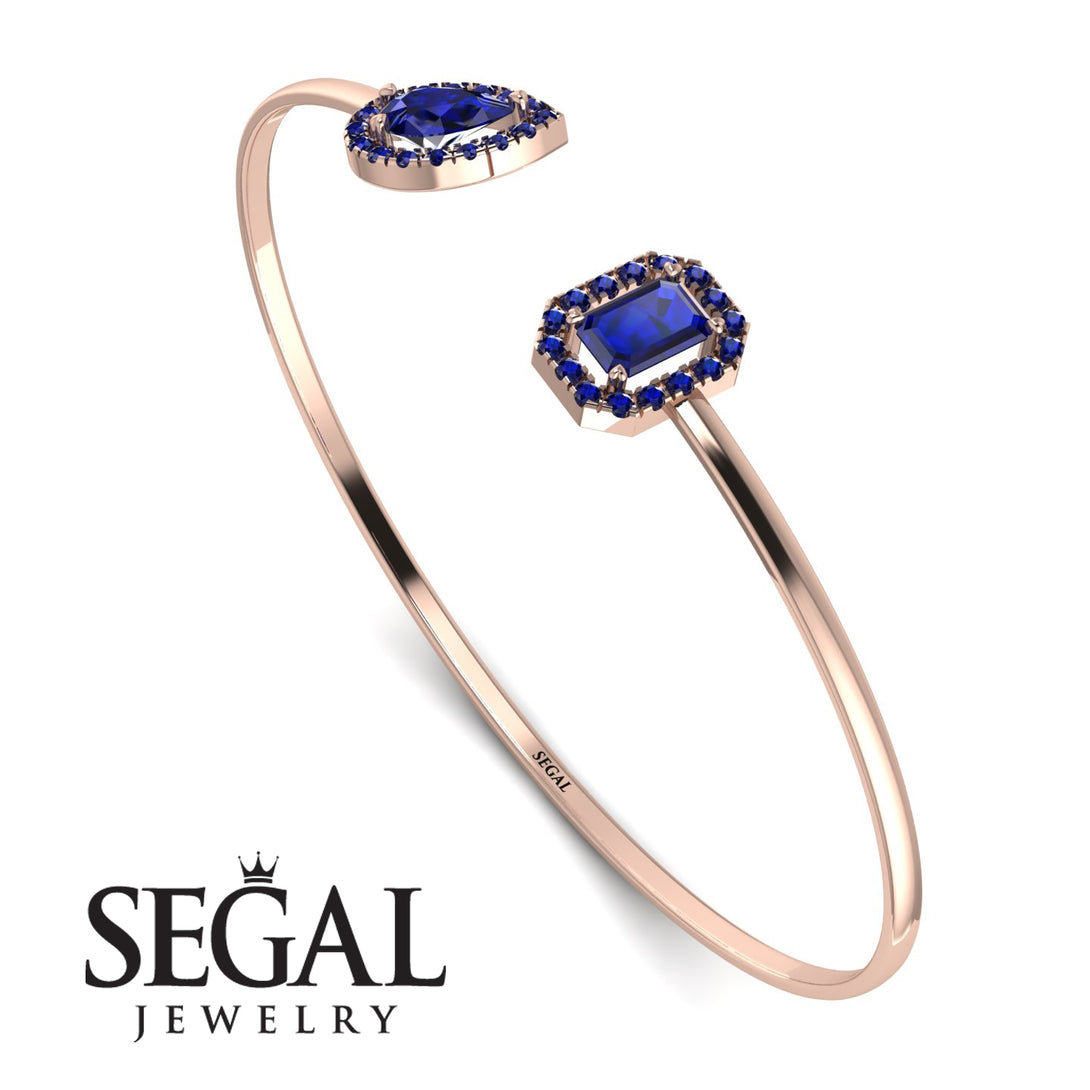 Geometric Pearl And Emerald Sapphire Bracelet - Catherine No. 74