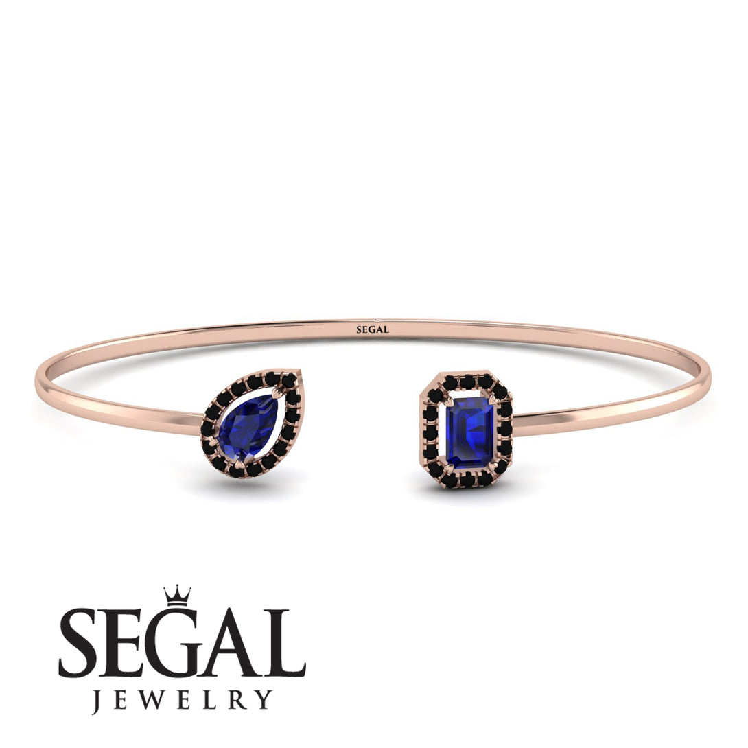 Geometric Pearl And Emerald Sapphire Bracelet - Catherine No. 44
