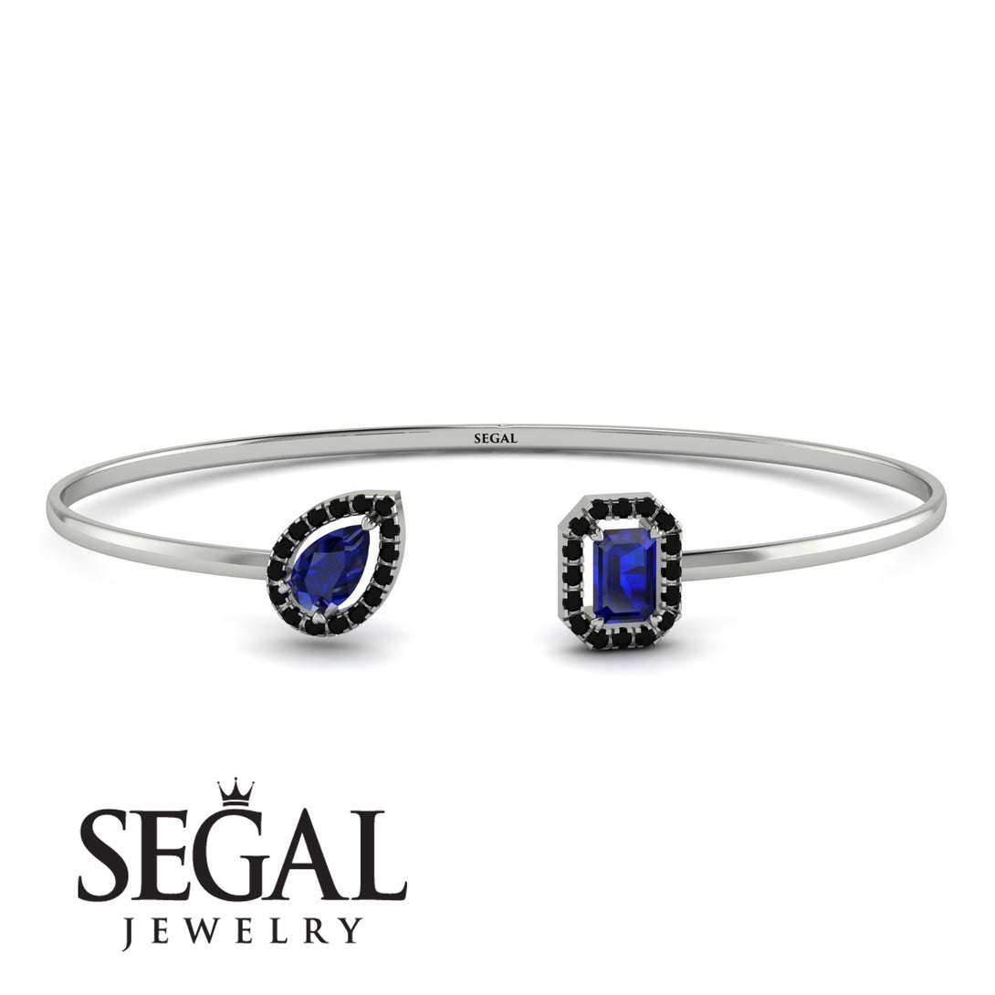 Geometric Pearl And Emerald Sapphire Bracelet - Catherine No. 45