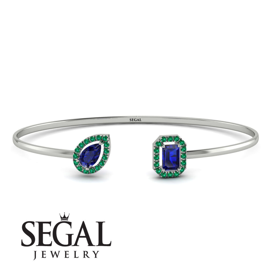 Geometric Pearl And Emerald Sapphire Bracelet - Catherine No. 30