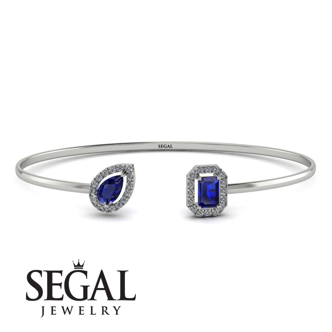 Geometric Pearl And Emerald Sapphire Bracelet - Catherine No. 15