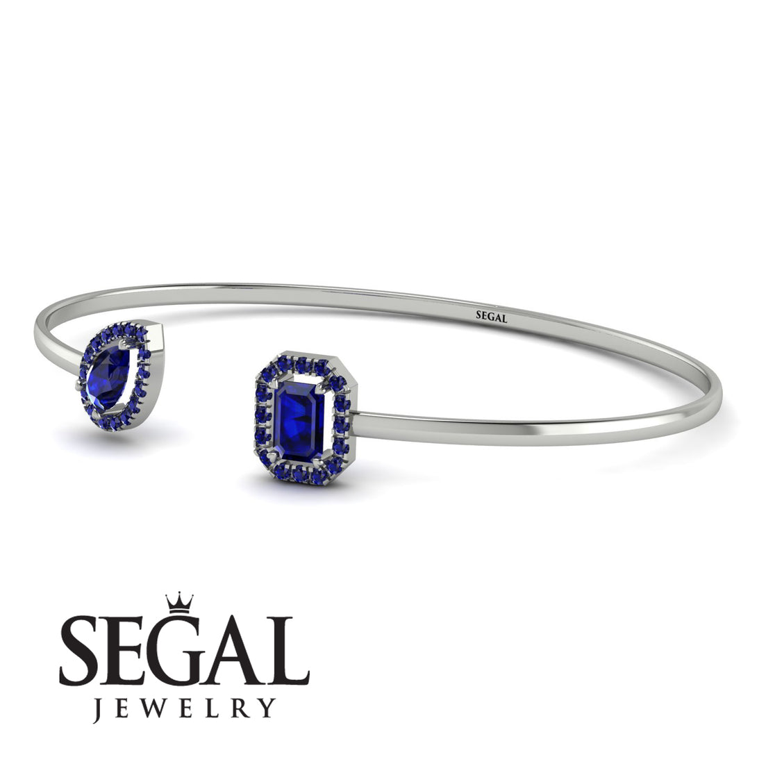 Geometric Pearl And Emerald Sapphire Bracelet - Catherine No. 75